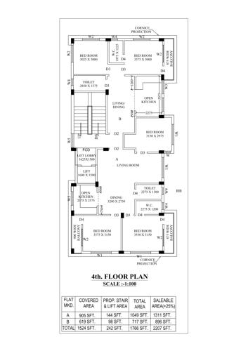  tirupati-niwas Tirupati Niwas Cluster Plan for 4th Floor