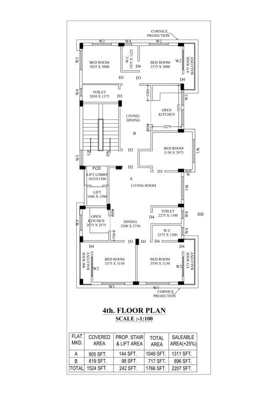  tirupati niwas Tirupati Niwas Cluster Plan for 4th Floor