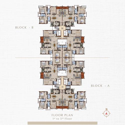  vriddhi Block A And Block B Cluster Plan from 1st to 5th Floor