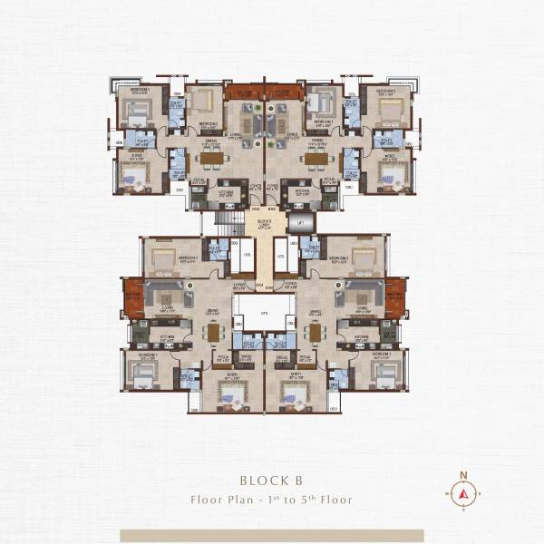  vriddhi Block B Cluster Plan from 1st to 5th Floor