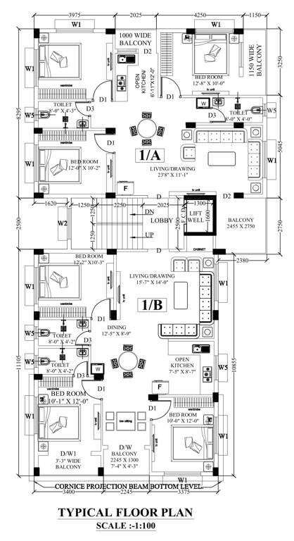  hrishi vihar co operative housing society Hrishi Vihar Co operative Housing Society Cluster Plan from 1st to 4th Floor