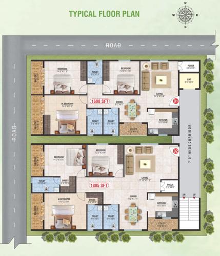  venkatakrishna-paradise Venkatakrishna Paradise Cluster Plan from 1st to 4th Floor