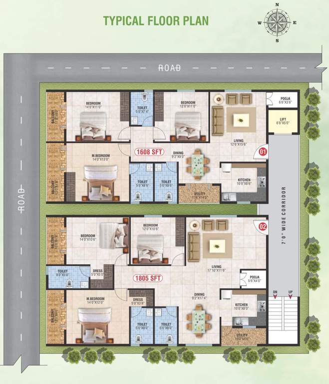  venkatakrishna paradise Venkatakrishna Paradise Cluster Plan from 1st to 4th Floor