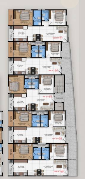  passion-homes Passion Homes Cluster Plan For Typical Floor Plan