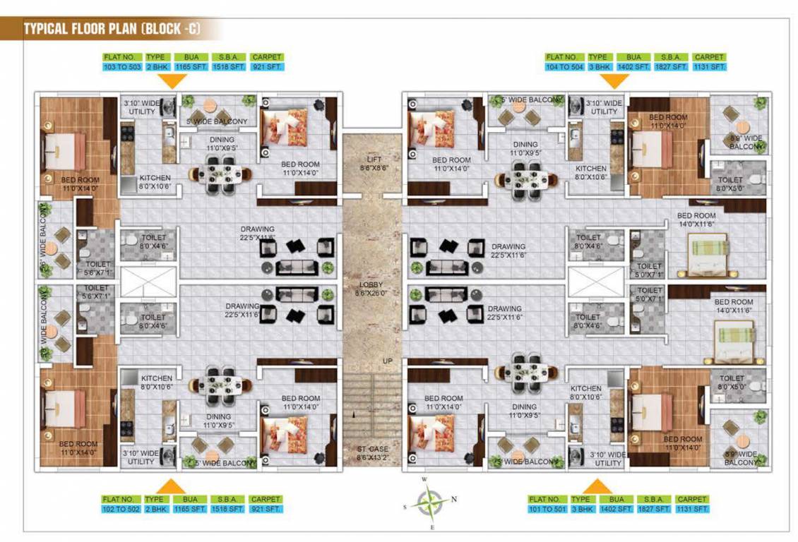  royal garden Block B Cluster Plan