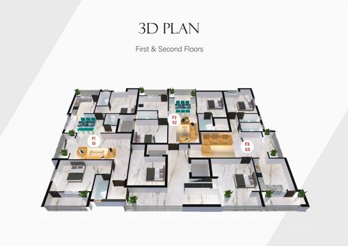  horizon Alankar Horizon Cluster Plan from 1st to 2nd 3DFloor
