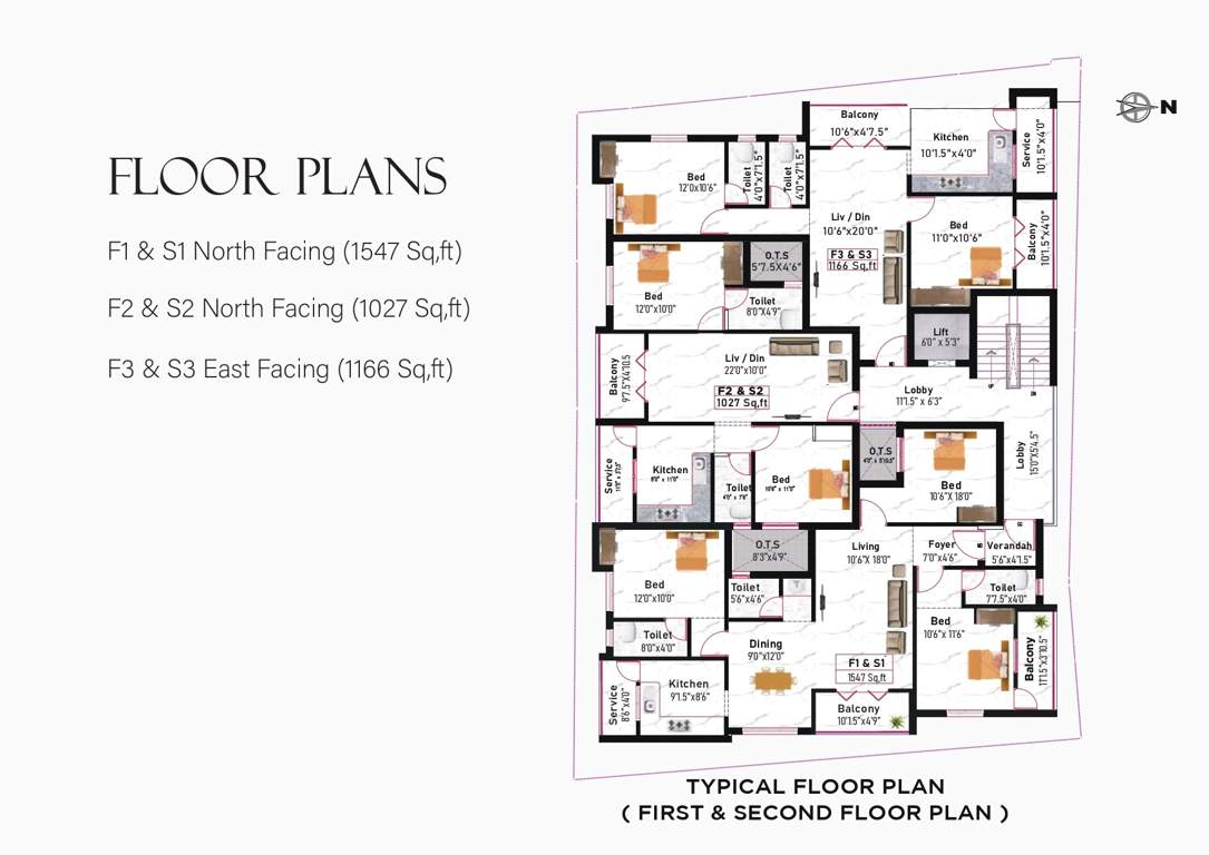  horizon Alankar Horizon Cluster Plan from 1st to 2nd Floor