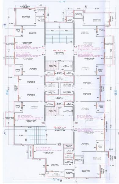  sai-siddhi Block A And B  Cluster Plan for 13th Floor