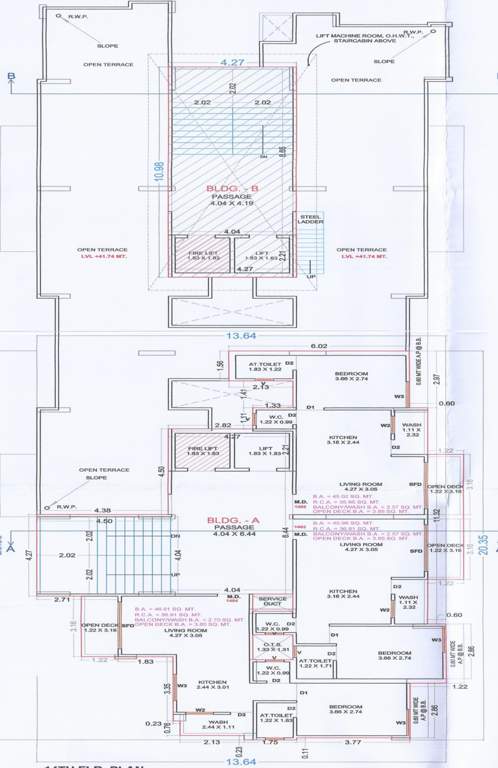  sai siddhi Block A And B Cluster Plan for 14th Floor