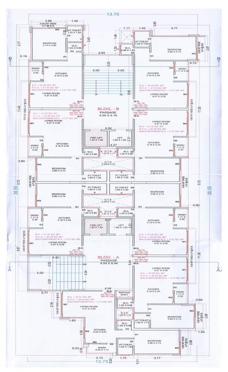  sai siddhi Block A And B  Cluster Plan from 2nd to 11th Floor