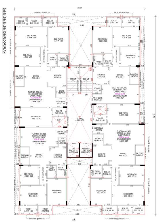  nilay A Cluster Plan From 3rd To 10th Floor Expect 5th And 7th Floor 