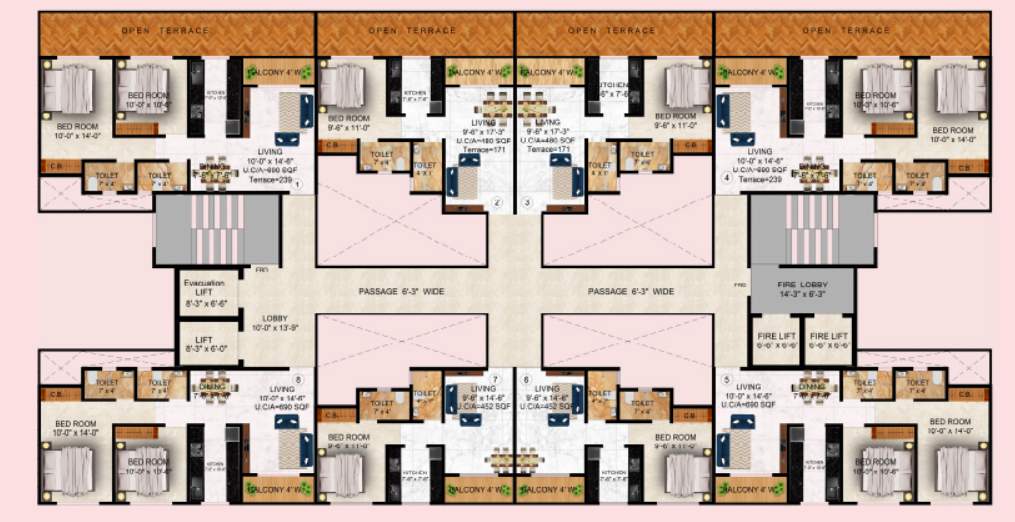  avenue Siyara Avenue A And C Cluster Plan For Typical Floor Plan