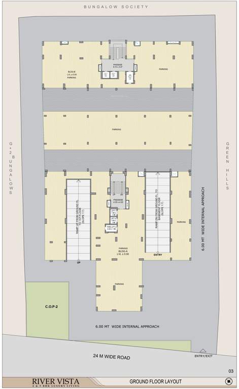 river vista Block A And Block B Cluster Plan for ground Floor