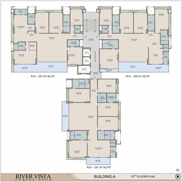 river vista Block A Cluster Plan for 10th Floor