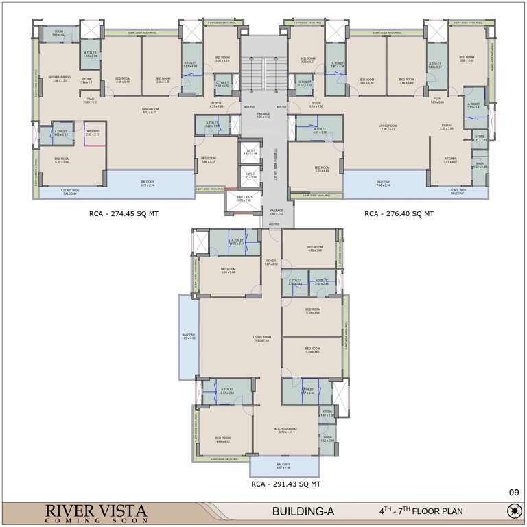 river vista Block A Cluster Plan from 4th to 7th Floor