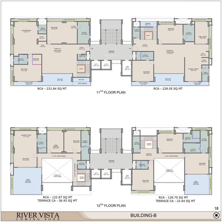 river vista Block B Cluster Plan from 11th to 12th Floor