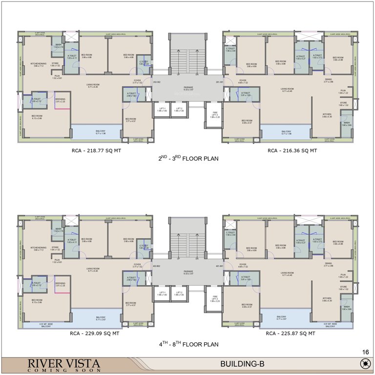 river vista Block B Cluster Plan from 2nd to 8th Floor