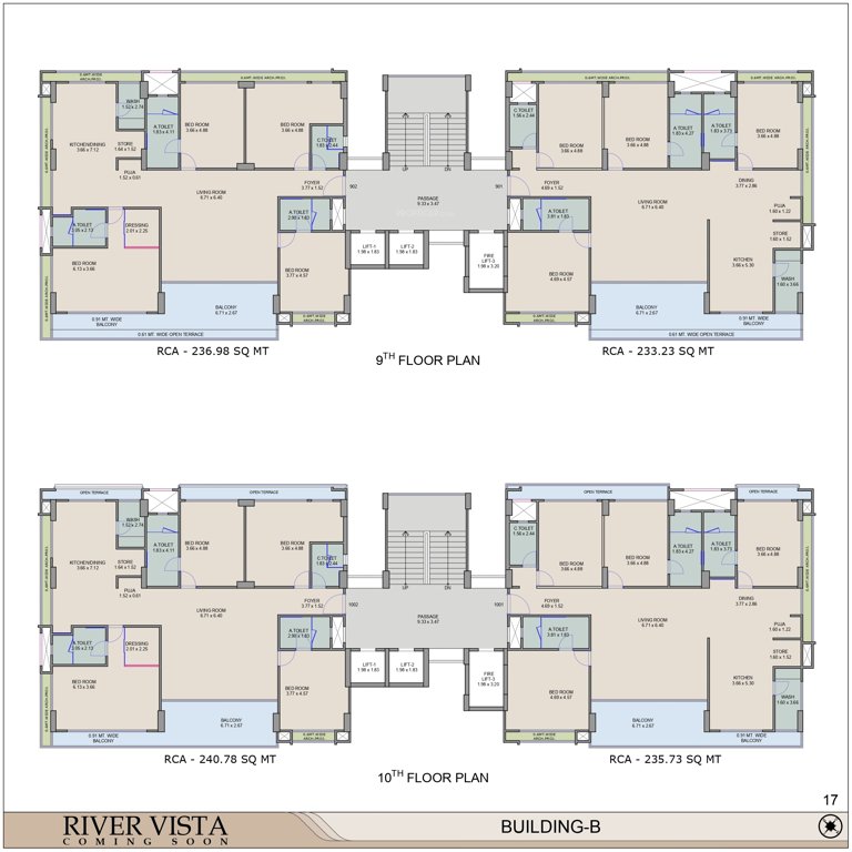 river vista Block B Cluster Plan from 9th to 10th Floor