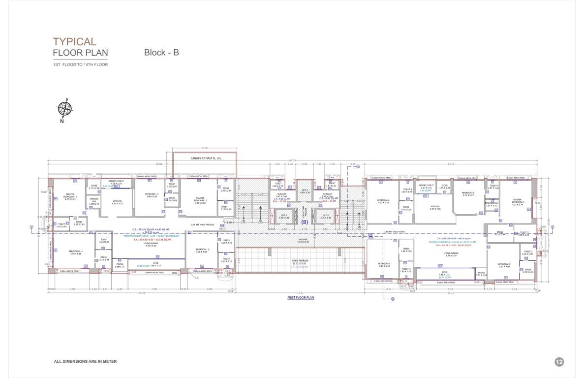  vijay signature Block B Cluster Plan from 1st to 14th Floor