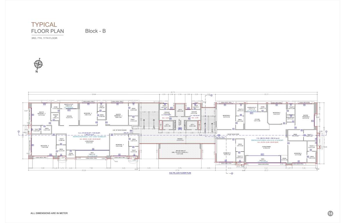  vijay signature Block B Cluster Plan from 3rd, 7th And 11th Floor