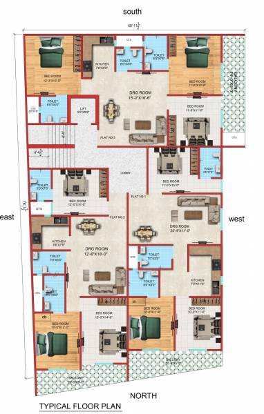 Ryhan Square Cluster Plan For Typical Floor Plan ryhan-square Ryhan Square Cluster Plan For Typical Floor Plan