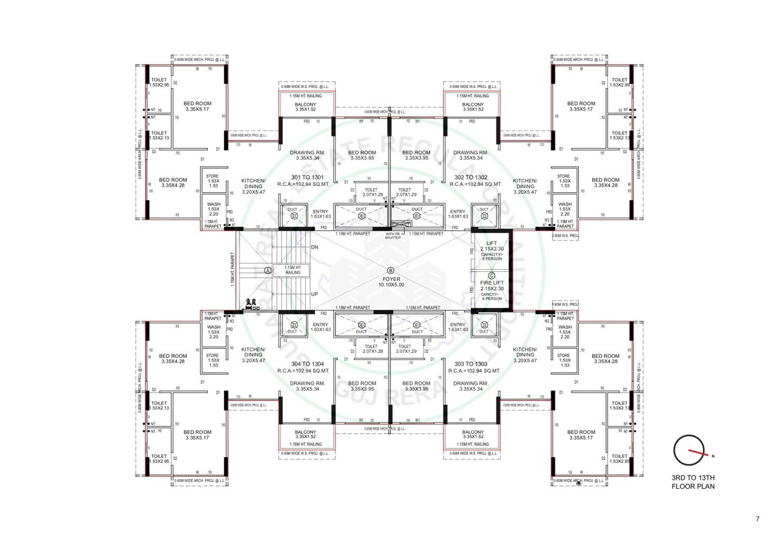  aadish prime Aadish Prime Cluster Plan from 3rd to 13th Floor