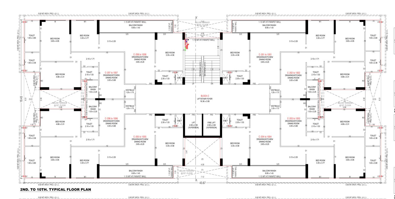  saayam C Cluster Plan From 2nd To 10th Floor