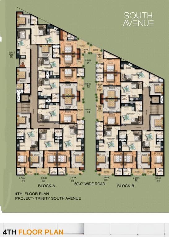  high street south avenue Block A, B Cluster Plan For 4th Floor