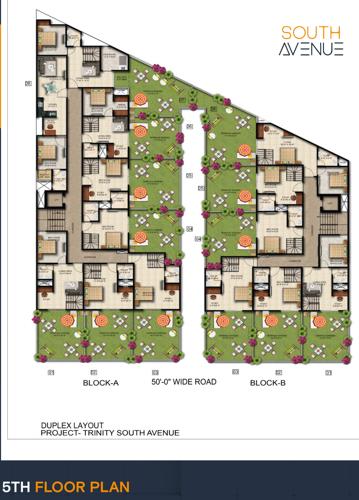  high-street-south-avenue Block A, B Cluster Plan For 5th Floor
