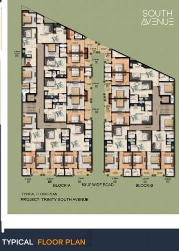  high-street-south-avenue Block A, B Typical Cluster Plan