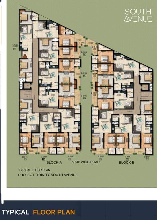  high street south avenue Block A, B Typical Cluster Plan
