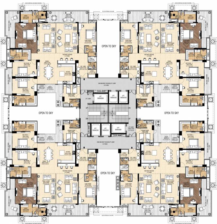  royal atlantis phase 1 Royal Atlantis Phase 1 Cluster Plan For Typical Floor Plan