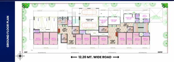  sky Wing A, B Cluster Plan for ground Floor