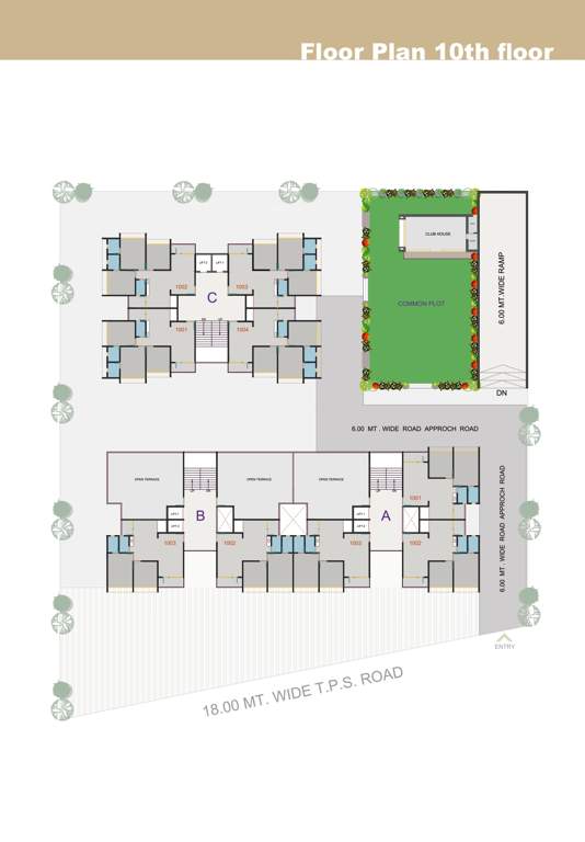  shubham lavish Block A , Block B, Block C Cluster Plan for 10th Floor