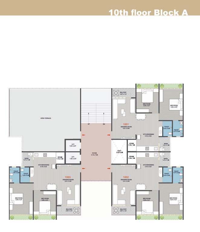  shubham lavish Block A Cluster Plan for 10th Floor