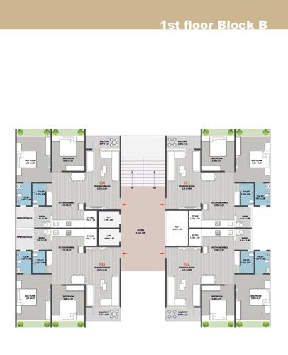  shubham-lavish Block B Cluster Plan for 1st Floor