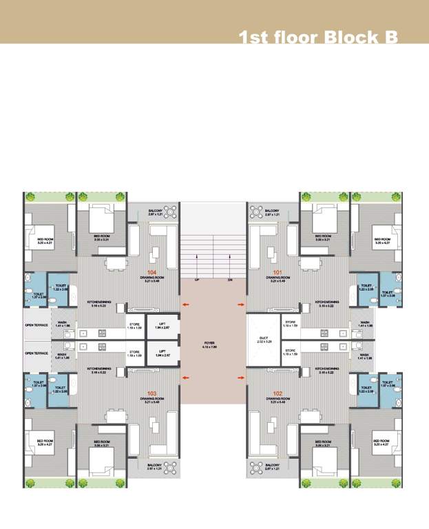  shubham lavish Block B Cluster Plan for 1st Floor
