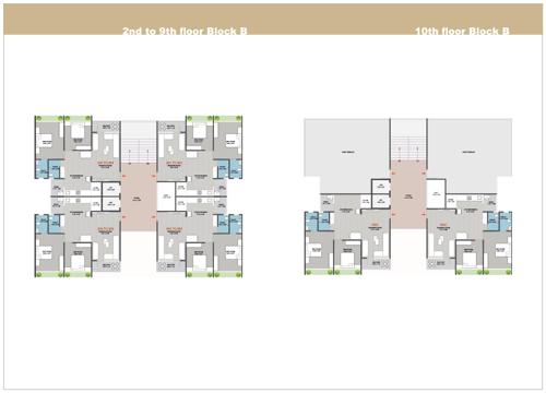 shubham-lavish Block B Cluster Plan from 2nd to 10th Floor