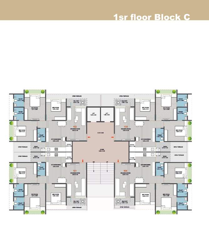  shubham lavish Block C Cluster Plan for 1st Floor
