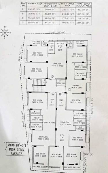  prativa Prativa Cluster Plan from 1st to 5th Floor