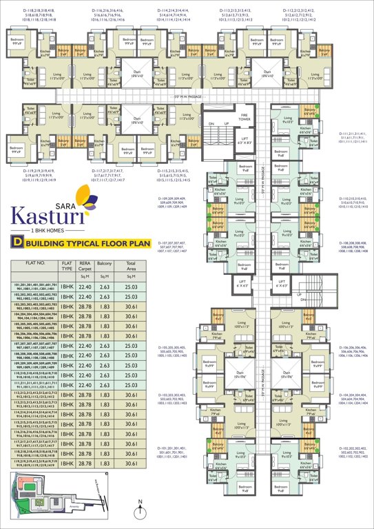  sara kasturi building d and e Sara Kasturi Building D Cluster Plan for Typical Floor
