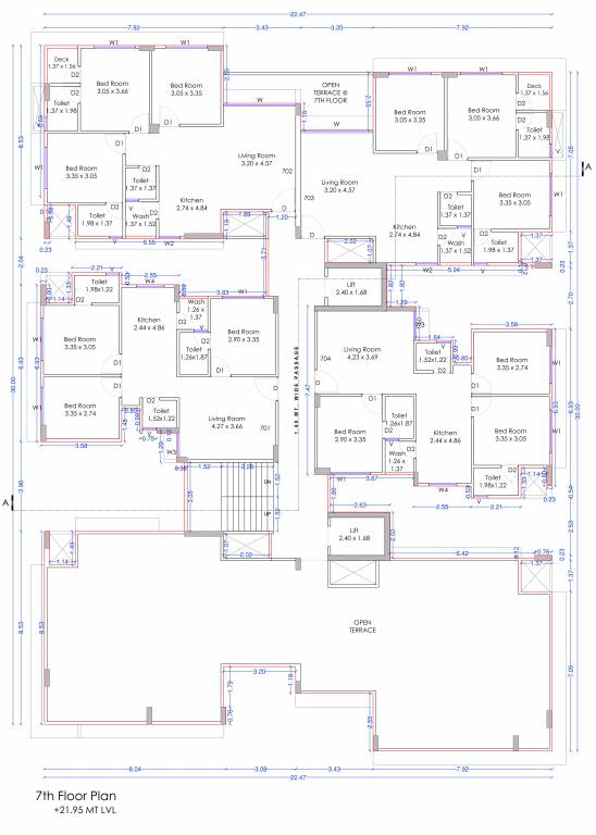  shivani park appartment 1 Cluster Plan For 7th Floor