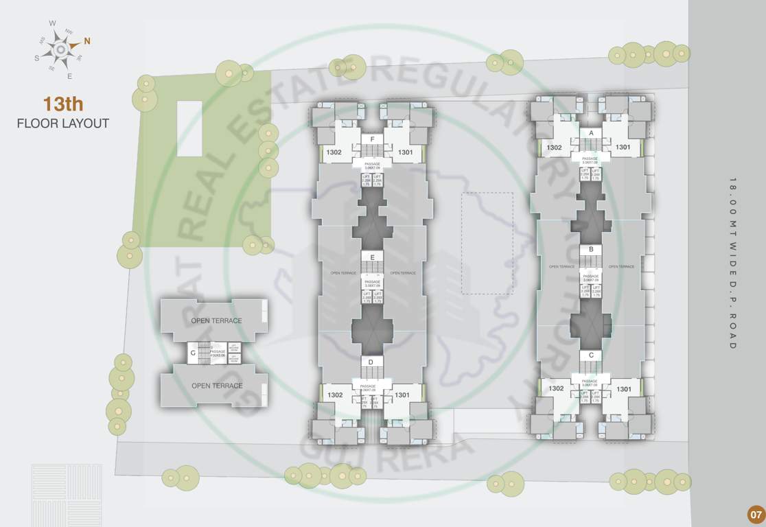  shree siddheshwar helicon Block A To G Cluster Plan for 13th Floor
