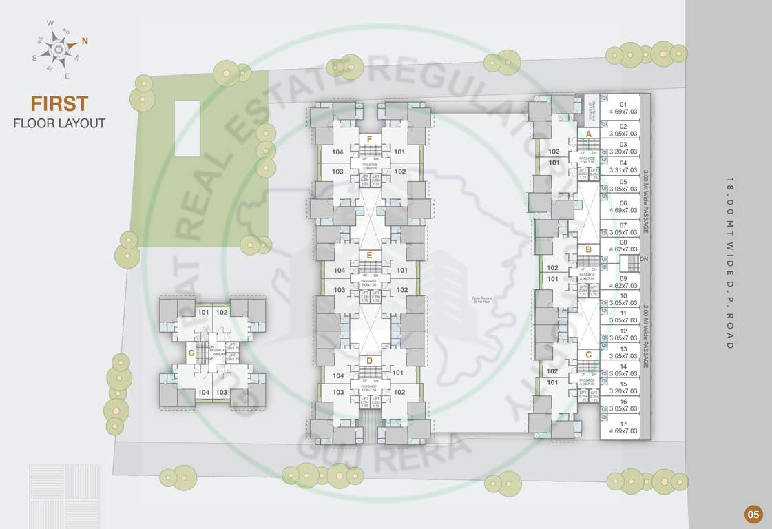  shree siddheshwar helicon Block A To G Cluster Plan for 1st Floor