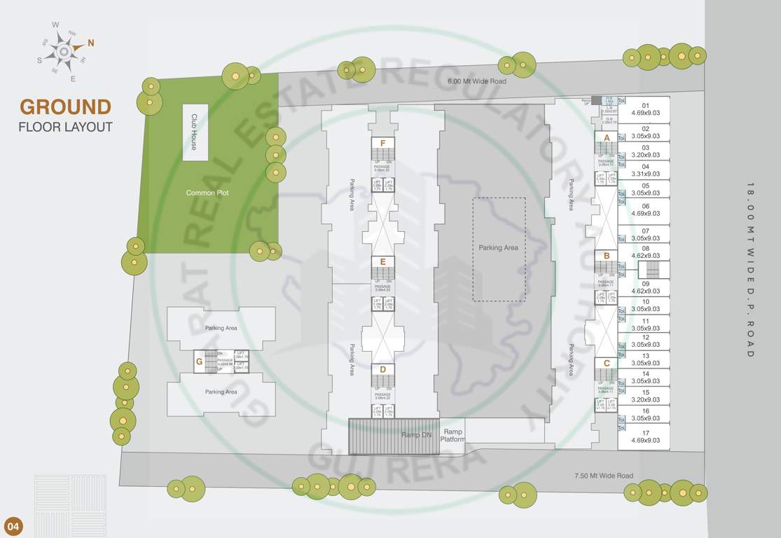  shree siddheshwar helicon Block A To G Cluster Plan for ground Floor