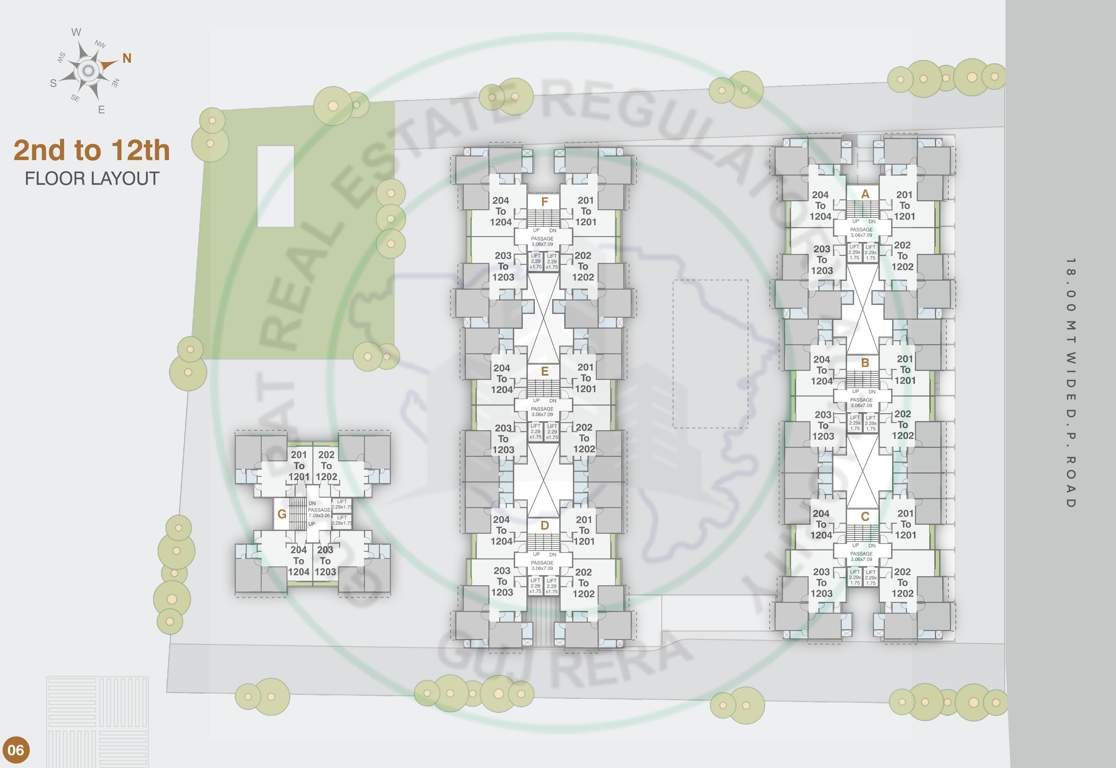  shree siddheshwar helicon Block A To G Cluster Plan from 2nd to 12th Floor