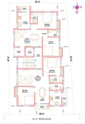  sai-thulasi Arjun Sai Thulasi Cluster Plan from 1st to 3rd Floor