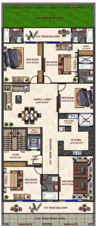  sita lavish builder floors Sita Lavish Builder Floors Cluster Plan from 1st to 4th Floor