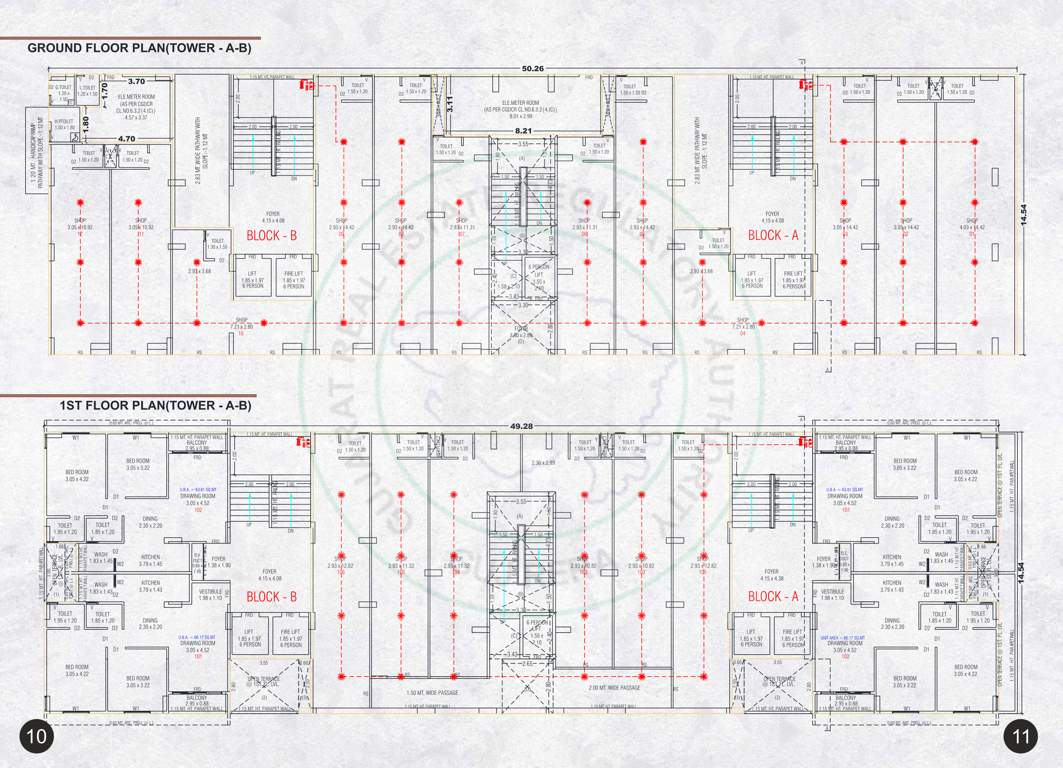  uptown Block A And B Cluster Plan from ground to 1st Floor