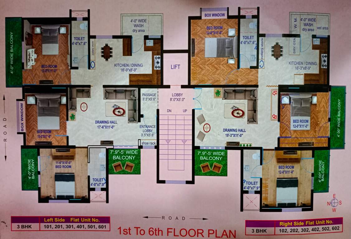  aarna 6 Aarna 6 Cluster Plan from 1st to 6th Floor